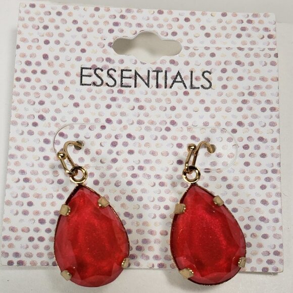 Elegant Pink Teardrop Dangle Earrings – Gold-Tone Statement - Women's Jewelry - Picture 5 of 8